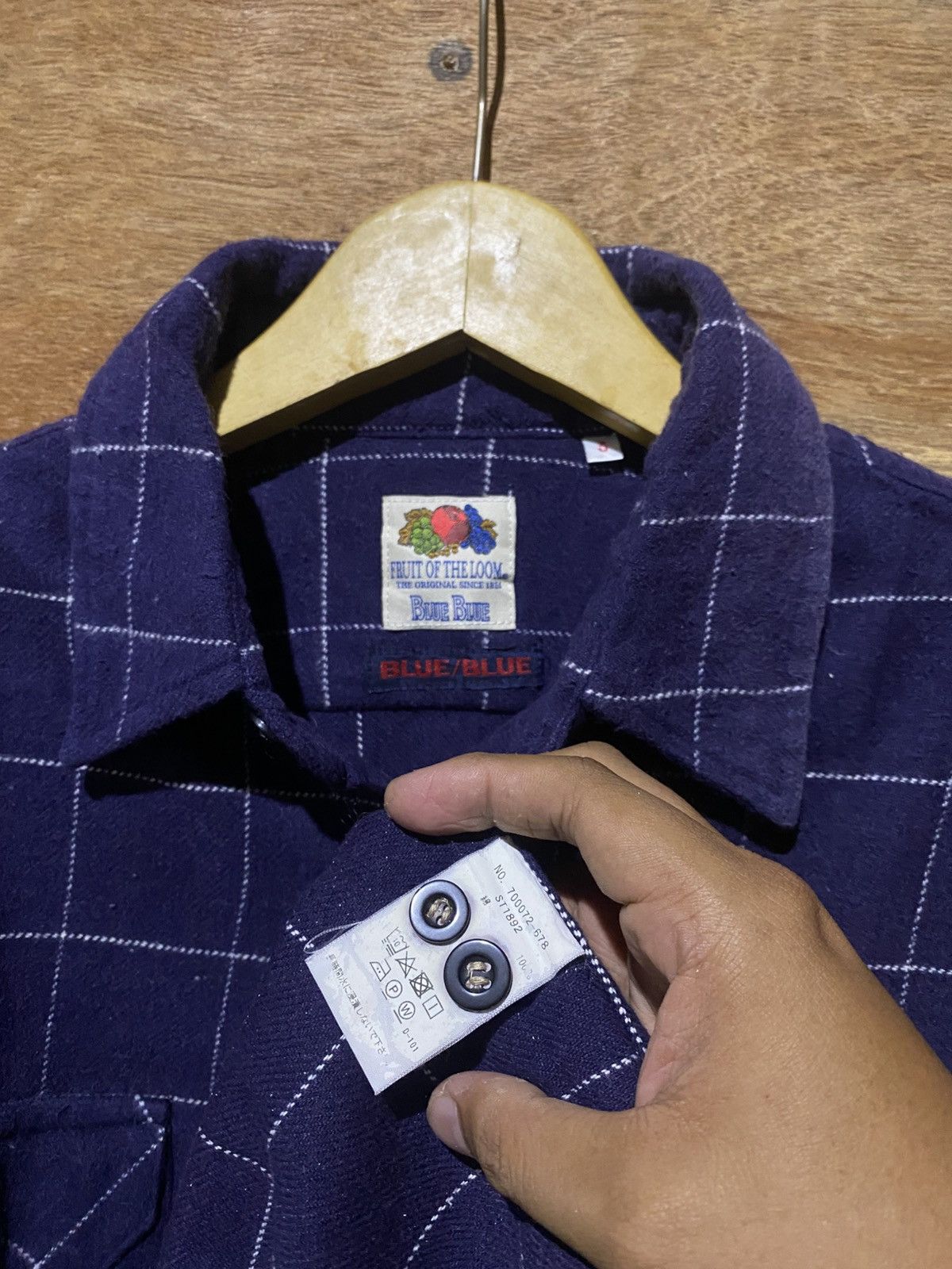 Blue Blue Japan × Fruit Of The Loom 💸BINDING OFFER💸 BLUE BLUE JAPAN X FOTL PLAID FLANNELSHIRT Size US L / EU 52-54 / 3 - 6 Thumbnail