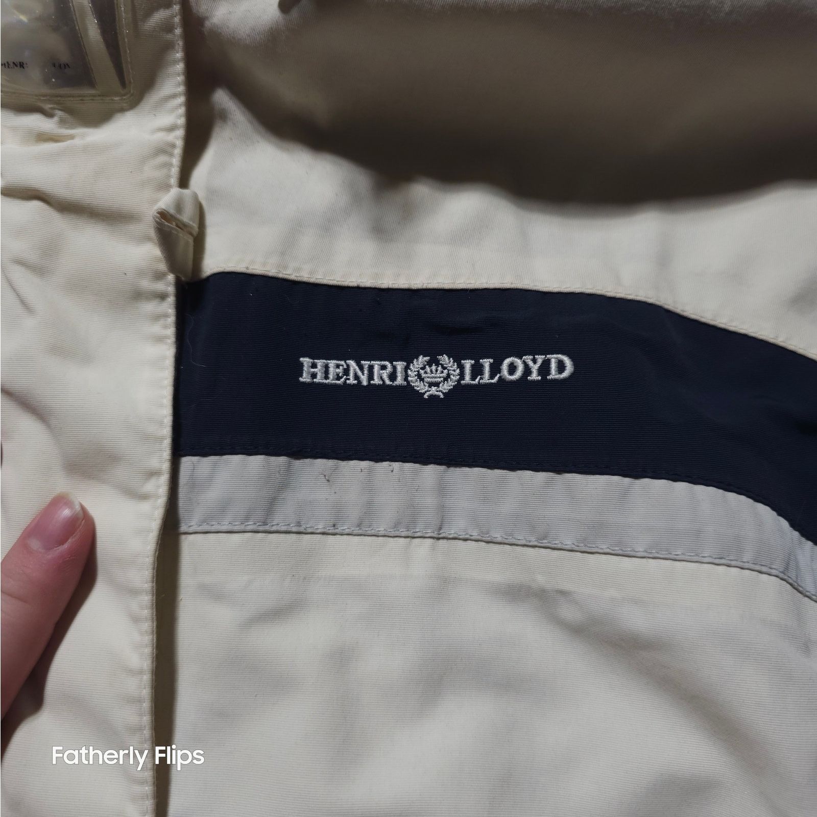 Henri Lloyd Henri Lloyd Sailing Jacket Men's M Cream Navy Hooded Coat Size M / US 6-8 / IT 42-44 - 2 Thumbnail