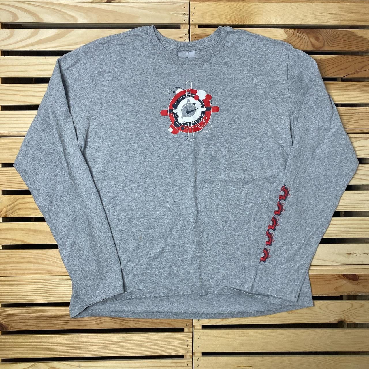 Nike Vintage Nike Center Check Gray Tee Size XL Size US XL / EU 56 / 4 - 1 Thumbnail