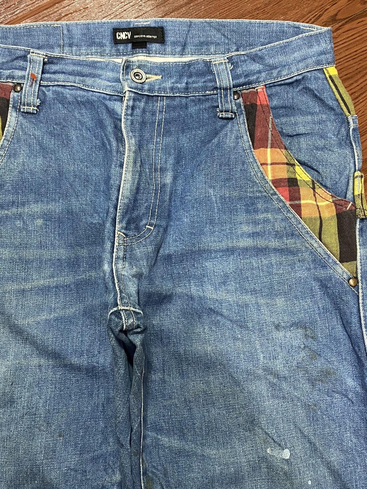 Japanese Brand Vintage Japanese Brands Checker Pocket Loose Jeans Size US 32 / EU 48 - 10 Thumbnail