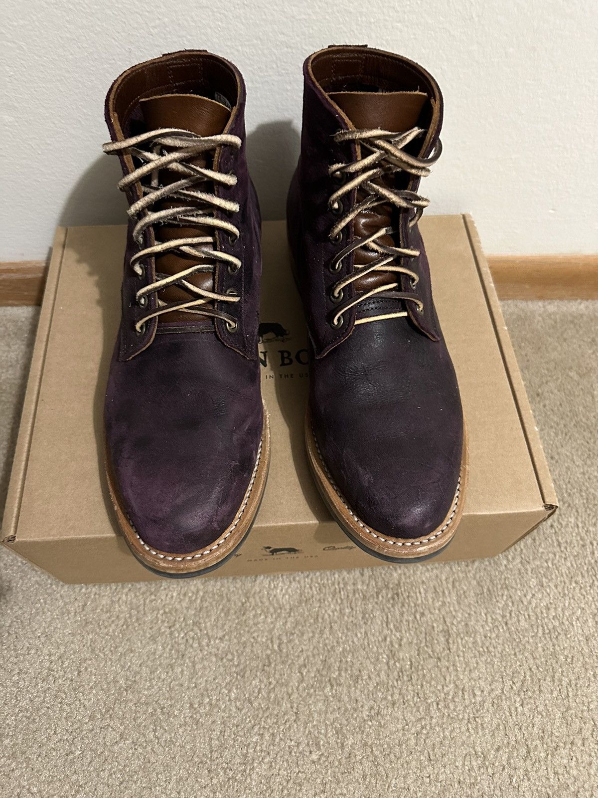 image of Truman Boot Co - Black Burgundy Rambler in Purple, Men's (Size 10)