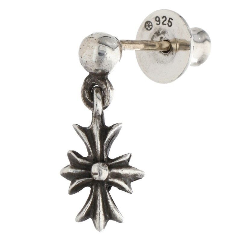 Chrome Hearts Chrome Hearts Tiny ECH Plus Drop Silver Earring Size ONE SIZE - 1 Thumbnail