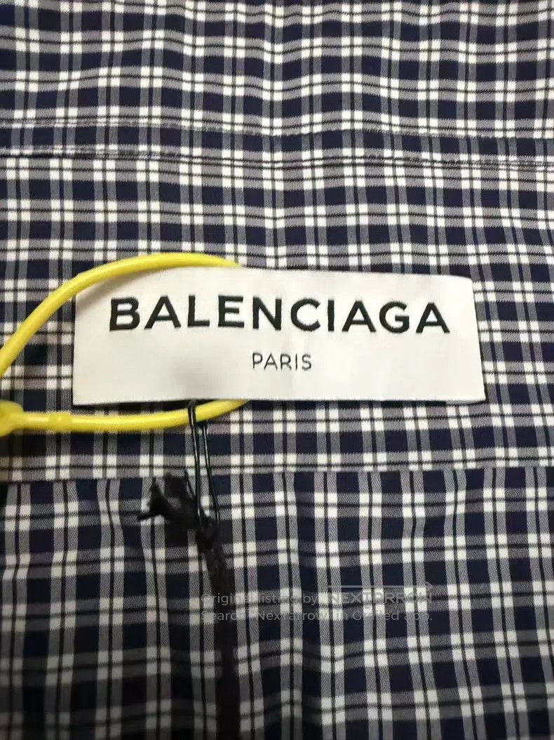 Balenciaga Balenciaga Black and white check collar medium-sleeve shir Size XS / US 0-2 / IT 36-38 - 3 Thumbnail