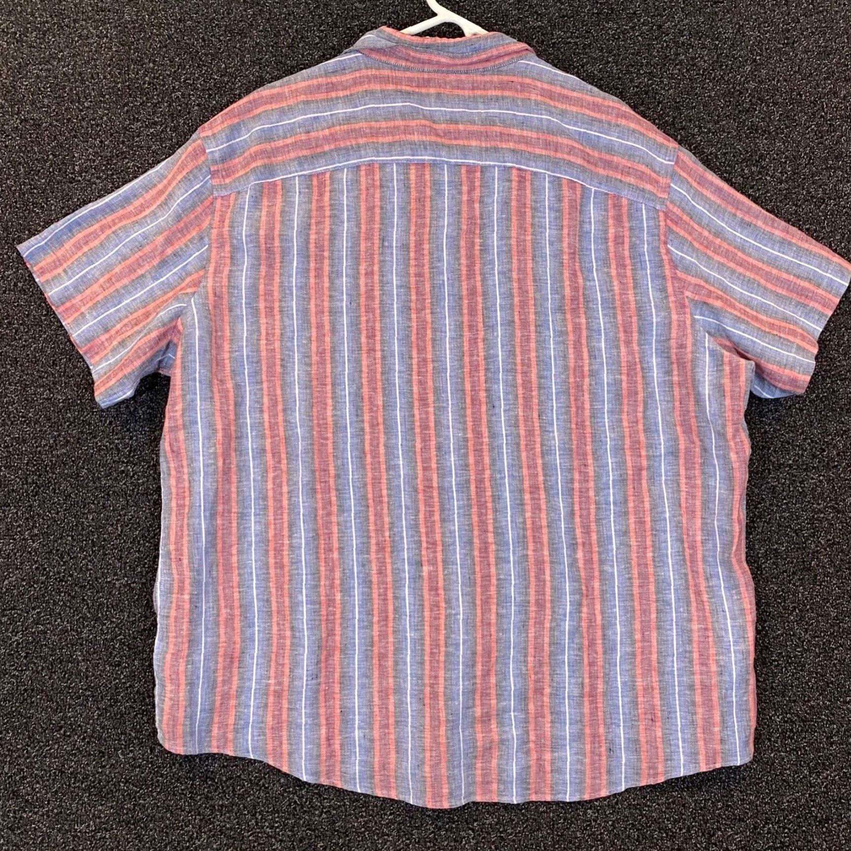 UNTUCKit UNTUCKit Shirt Mens 3XL Red Blue Gray Striped 100% Linen Button Up Dress Top S/S Shirt Mens 3XL Red Blue Gray Striped Linen Button Up Dress Top S/S Size US XXL / EU 58 / 5 - 7 Thumbnail