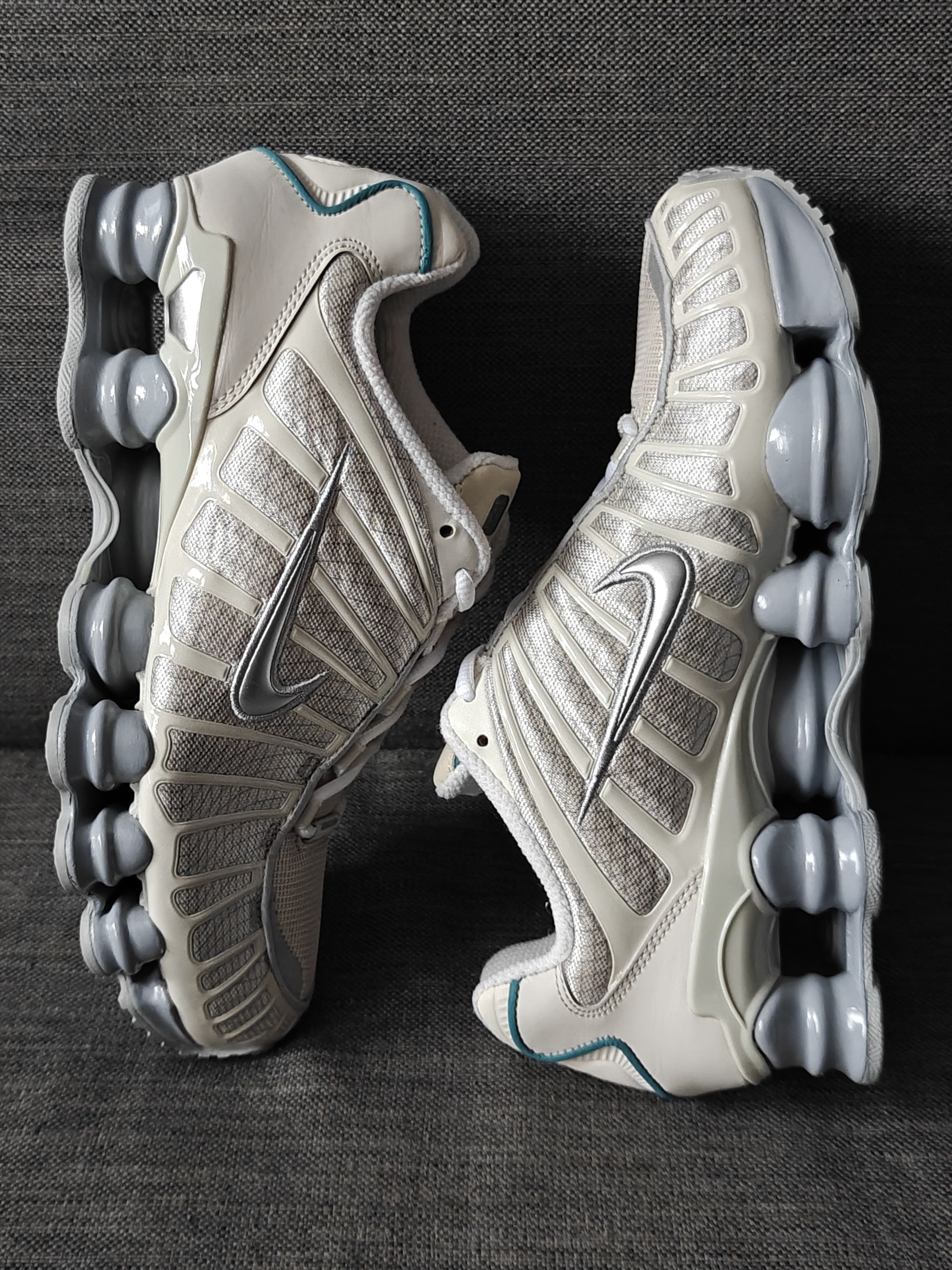 Nike × Vintage 2019 Nike Shox TL "Light Bone" 42.5 Creamy White Grey Blue Size US 9 / EU 42 - 7 Thumbnail
