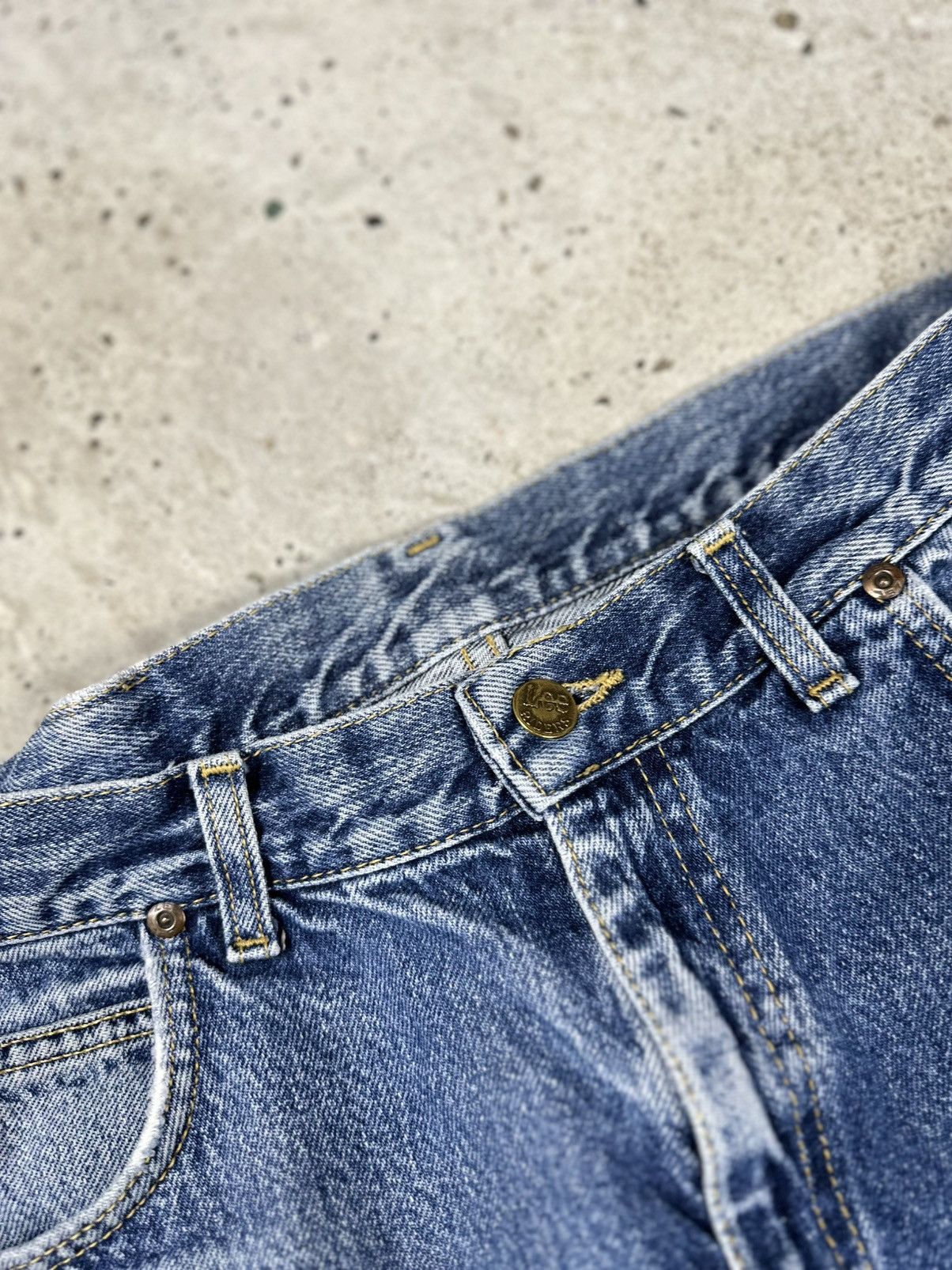Lee × Vintage Vintage 90s Lee Distressed Blue Denim Pants Brooklyn Size US 32 / EU 48 - 8 Thumbnail