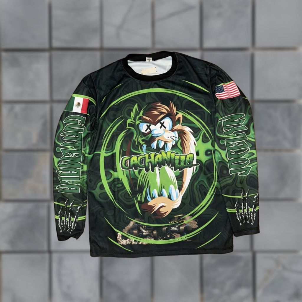 Vintage Off Roading Motorcross Long Sleeve Shirt Unbranded Unisex Adults S Black Tazmanian Devil Green 19x25 Size US S / EU 44-46 / 1 - 1 Thumbnail