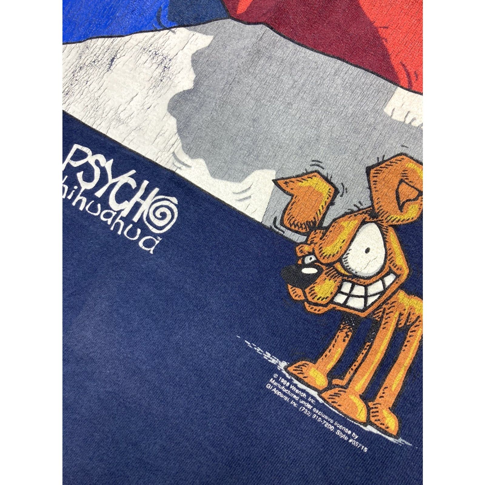 Nautica VINTAGE Psycho Chihuahua T-Shirt Tank Top 1998 Y2K Nautica Parody Dog XL Blue Men Shirt Size US XL / EU 56 / 4 - 3 Thumbnail