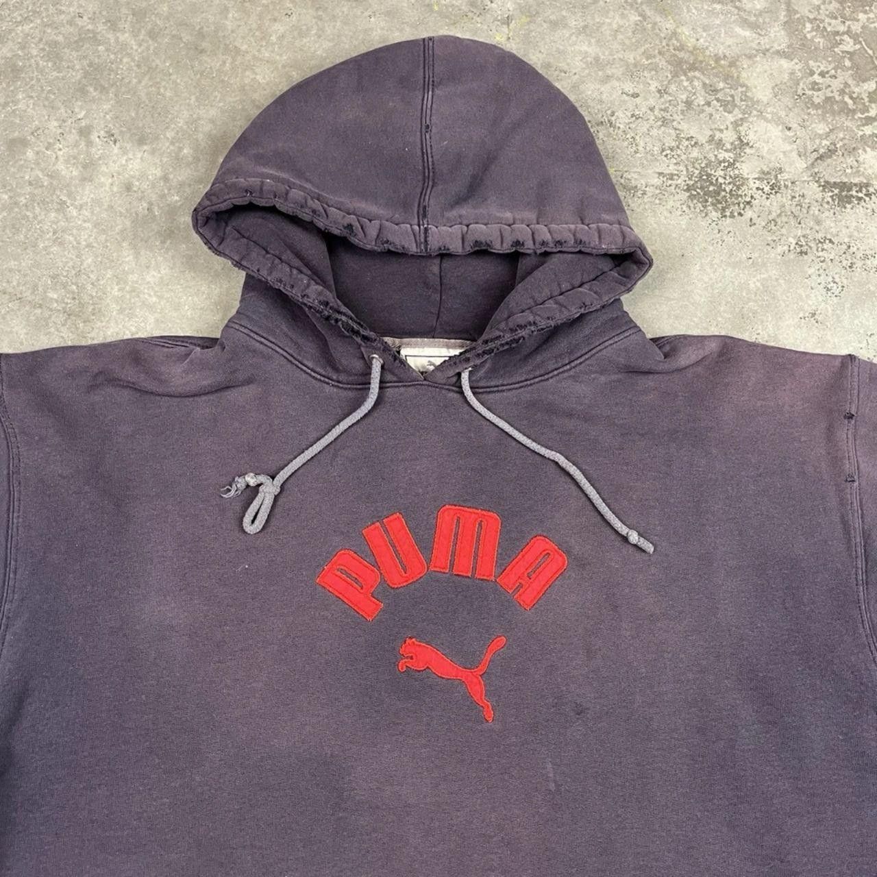 Puma True Vintage 90s Puma Two-Tone Hoodie Distressed Faded Size US L / EU 52-54 / 3 - 3 Thumbnail