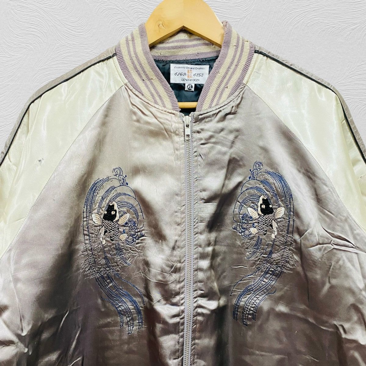 Japanese Brand Rare karakuri generation sukajan koi jacket distressed Size US L / EU 52-54 / 3 - 3 Thumbnail
