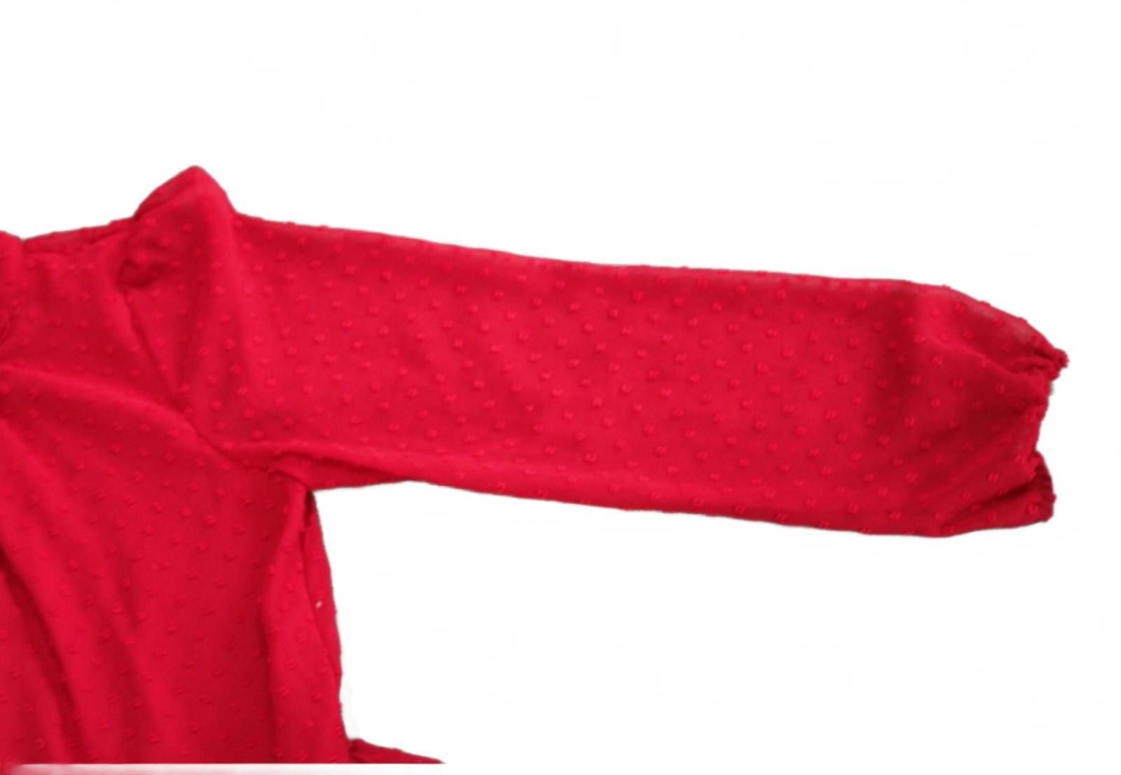 Other Red Long Sleeve Ruffled Dress w Textured Fabric and Lined S Size S / US 4 / IT 40 - 5 Thumbnail