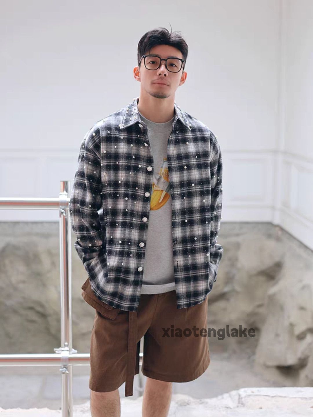 Vintage Unisex outdoor utility loose pattern plaid festival shirt Size US L / EU 52-54 / 3 - 3 Thumbnail
