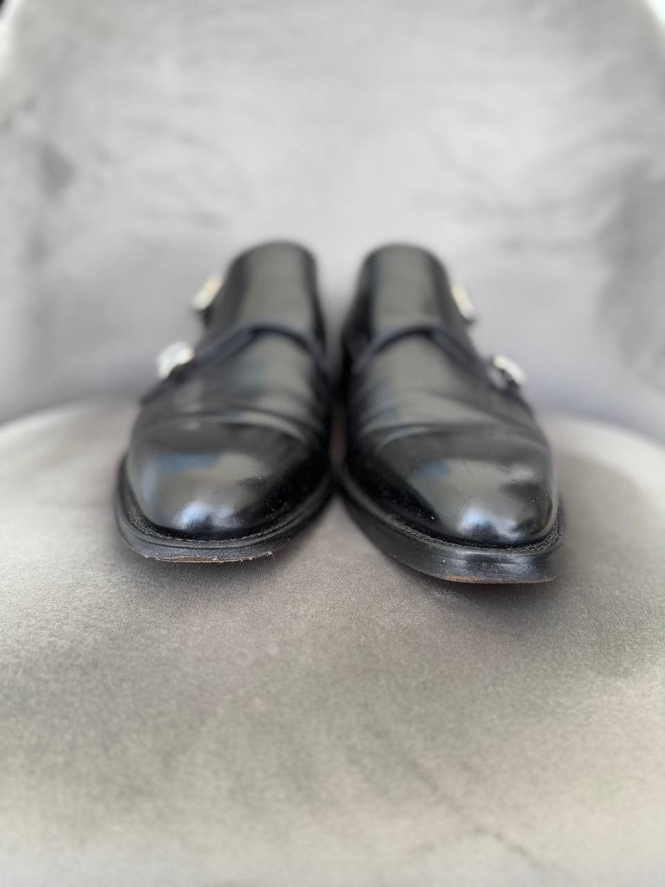 Bally Bally Scardino mens Black Leather Monks monk strap shoes Size US 11.5 / EU 44-45 - 6 Thumbnail