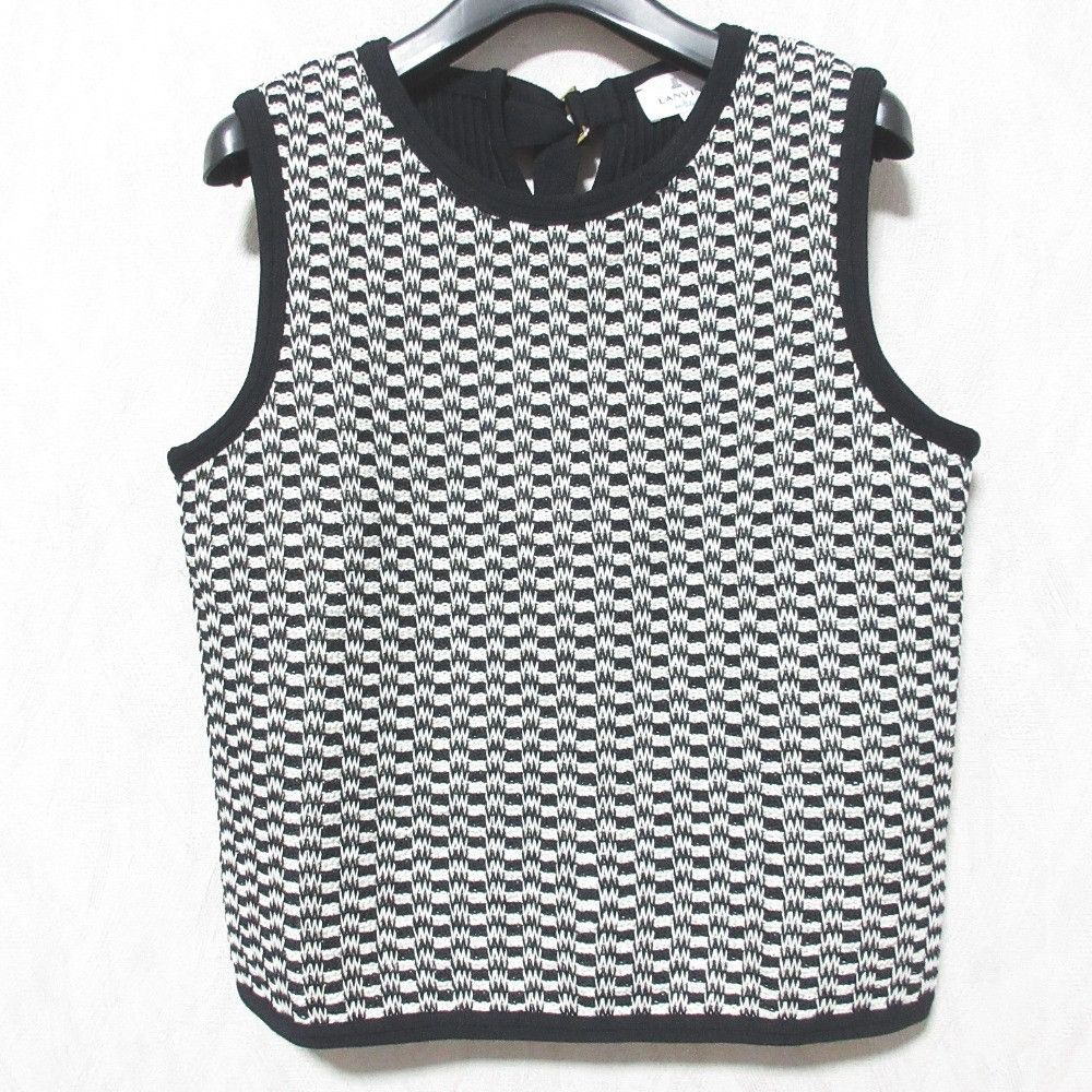 Lanvin LANVIN en Bleu Sleeveless Knit Others Tops 3286807 DUTY FREE for USA