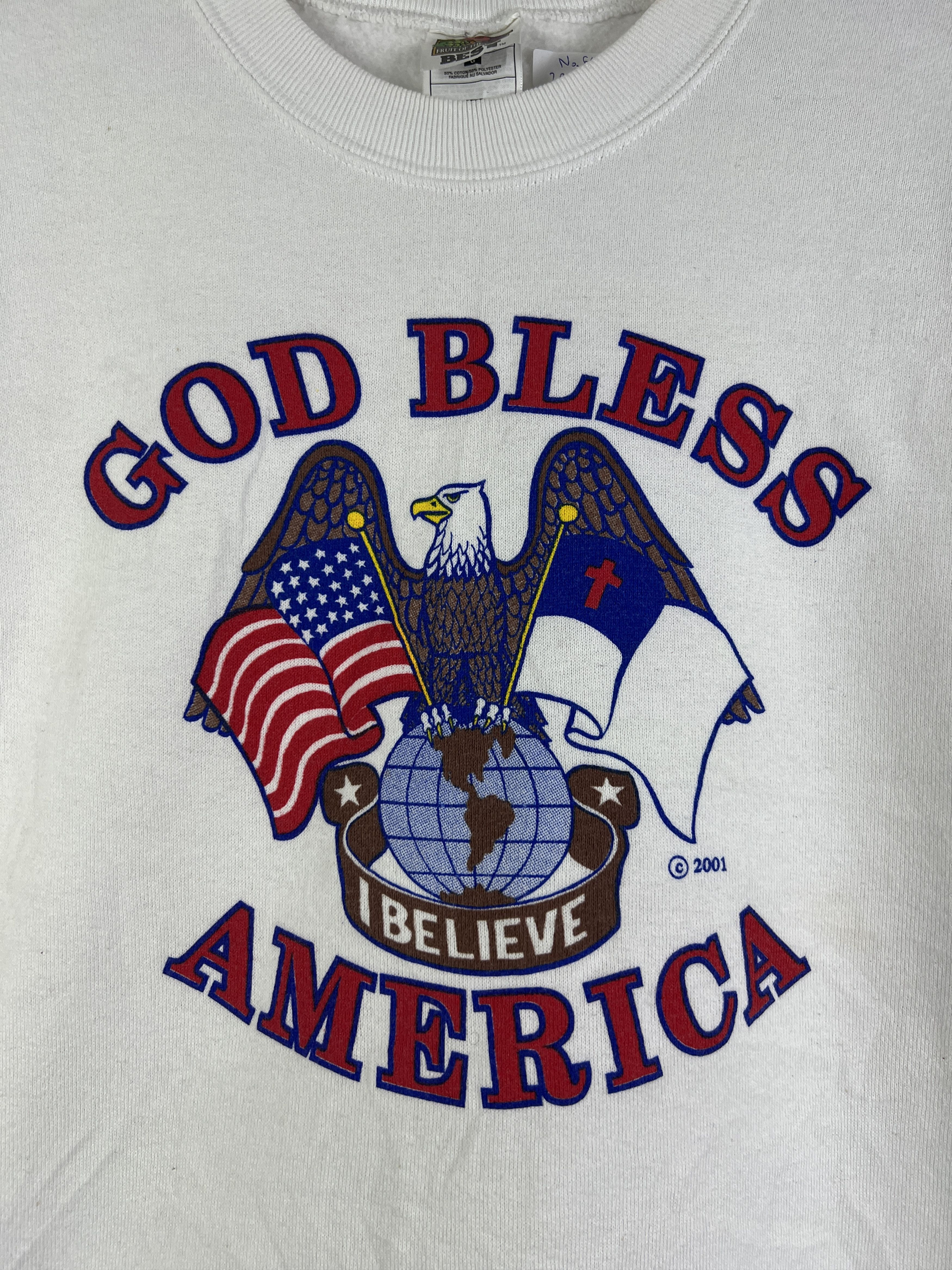 Vintage No.5155 Vintage God Bless America Graphic Sweatshirt (L) Size US L / EU 52-54 / 3 - 2 Thumbnail
