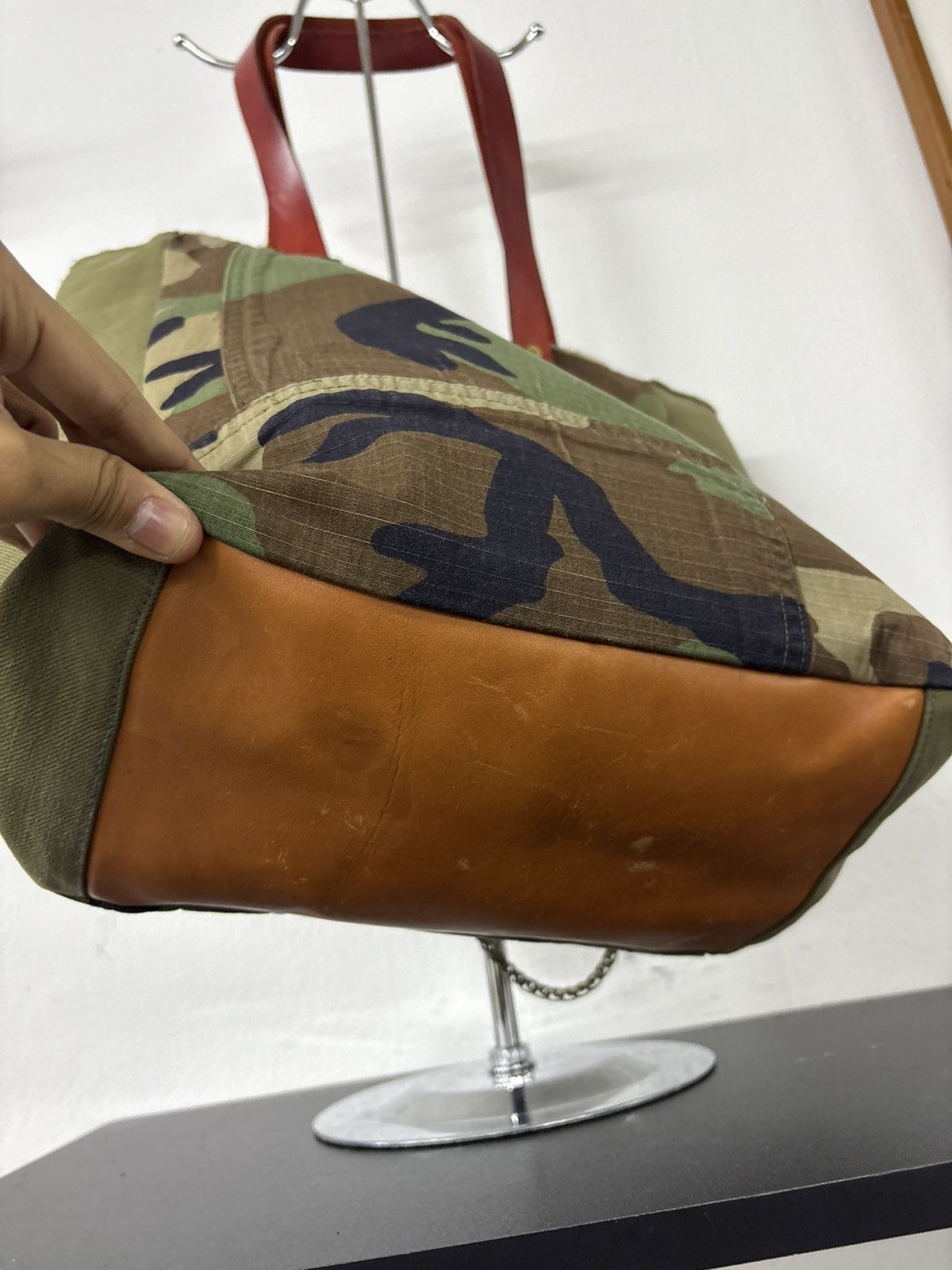 Engineered Garments Boro Denim Patchwork Tote Bag Military Handmade Chanel Style Size ONE SIZE - 12 Thumbnail