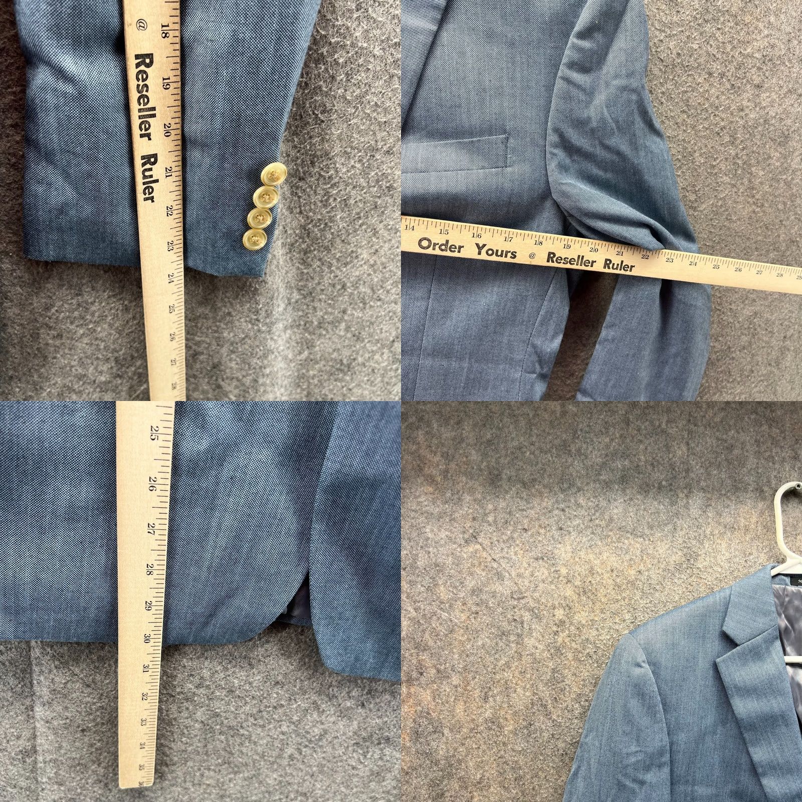 Ralph Lauren VINTAGE? No — Lauren Ralph Lauren Blazer Mens 40R Blue Two Button Sport Coat Polyester Rayon Jacket Single-Breasted Tailored Suit Coat Shirt Size 40R - 8 Thumbnail