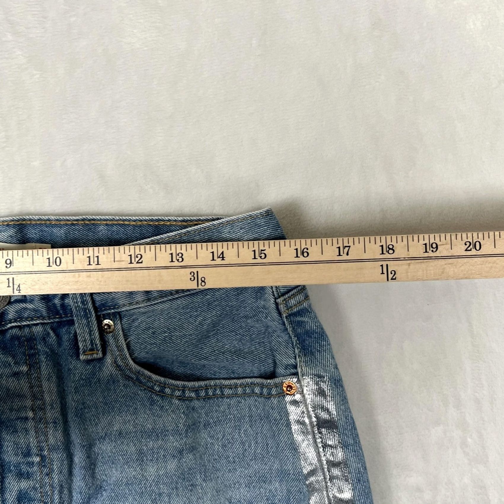 Levi's Levi's Womens Icon Skirt Blue Denim Mini Button Fly Casual Size 29" - 5 Thumbnail