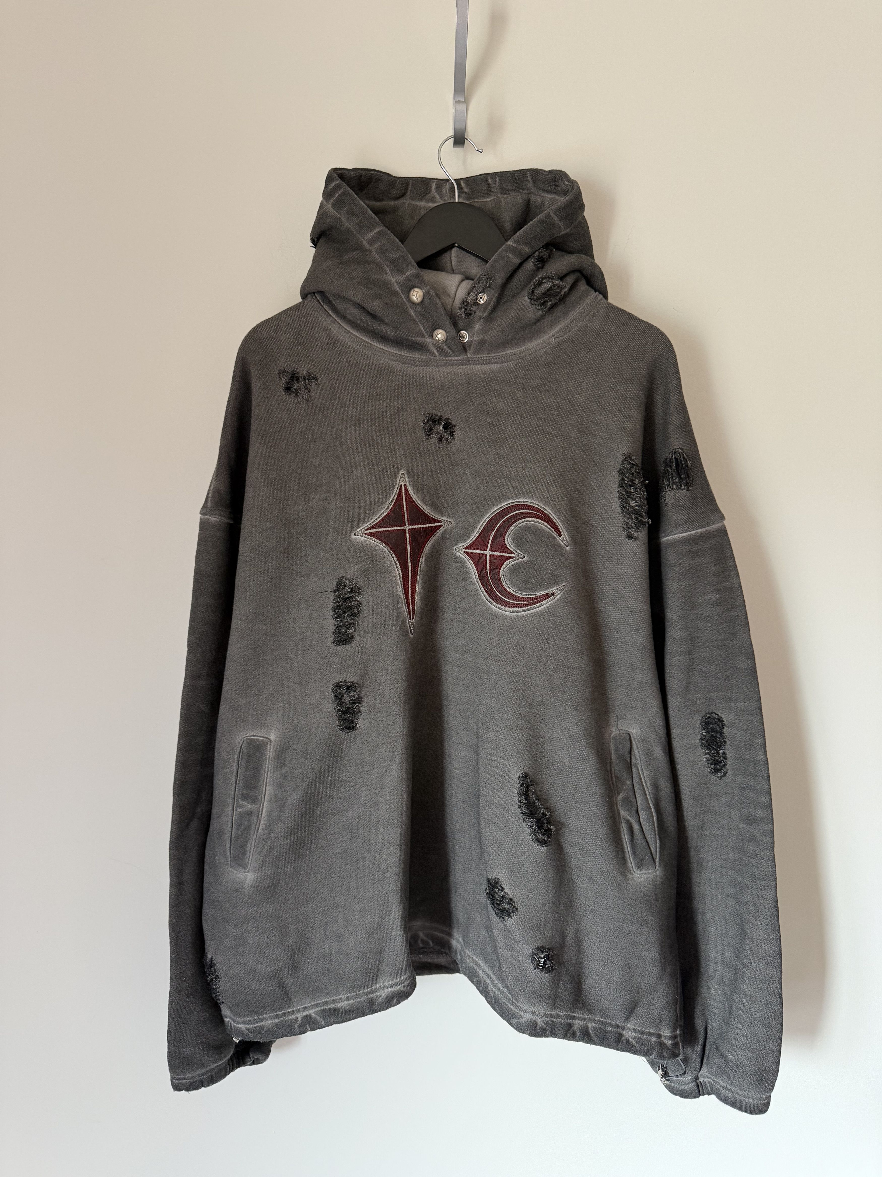Thug Club Rock Hoodie in Gray Overdye