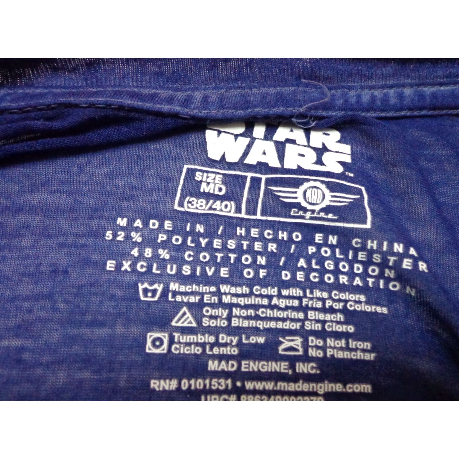 Star Wars VINTAGE Star Wars Mad Engine T Shirt Blue Regular Short Sleeve Crew Neck Mens Medium Movie Poster 52% Polyester 48% Cotton Size US M / EU 48-50 / 2 - 3 Thumbnail