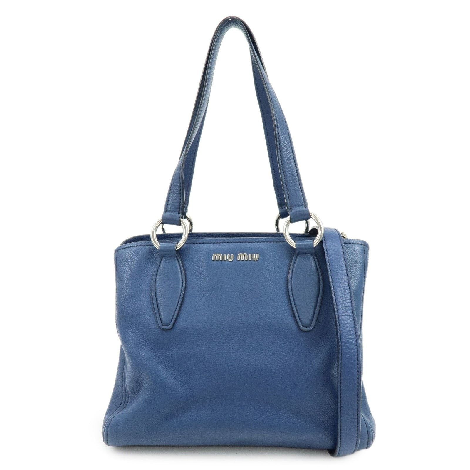 Miu Miu Miu Miu Calfskin Shoulder Bag Blue Size ONE SIZE - 1 Thumbnail