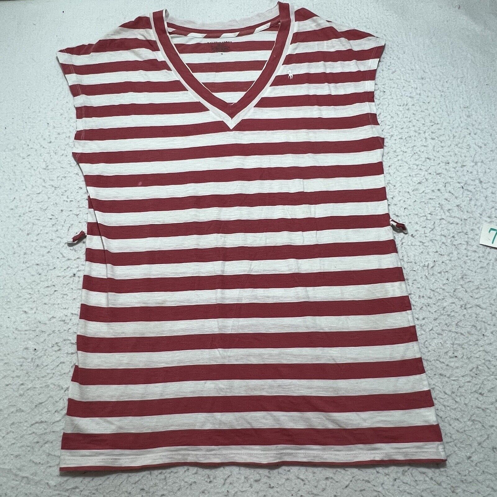 Ralph Lauren Ralph Lauren Medium V-Neck T-Shirt Mini Dress Pink Stripe Size M / US 6-8 / IT 42-44 - 1 Thumbnail