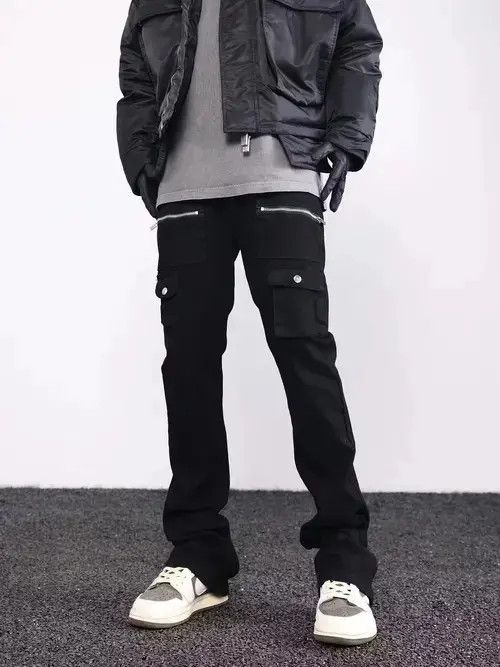 VIBE zipper punk flared cargo pants Size US 34 / EU 50 - 3 Thumbnail
