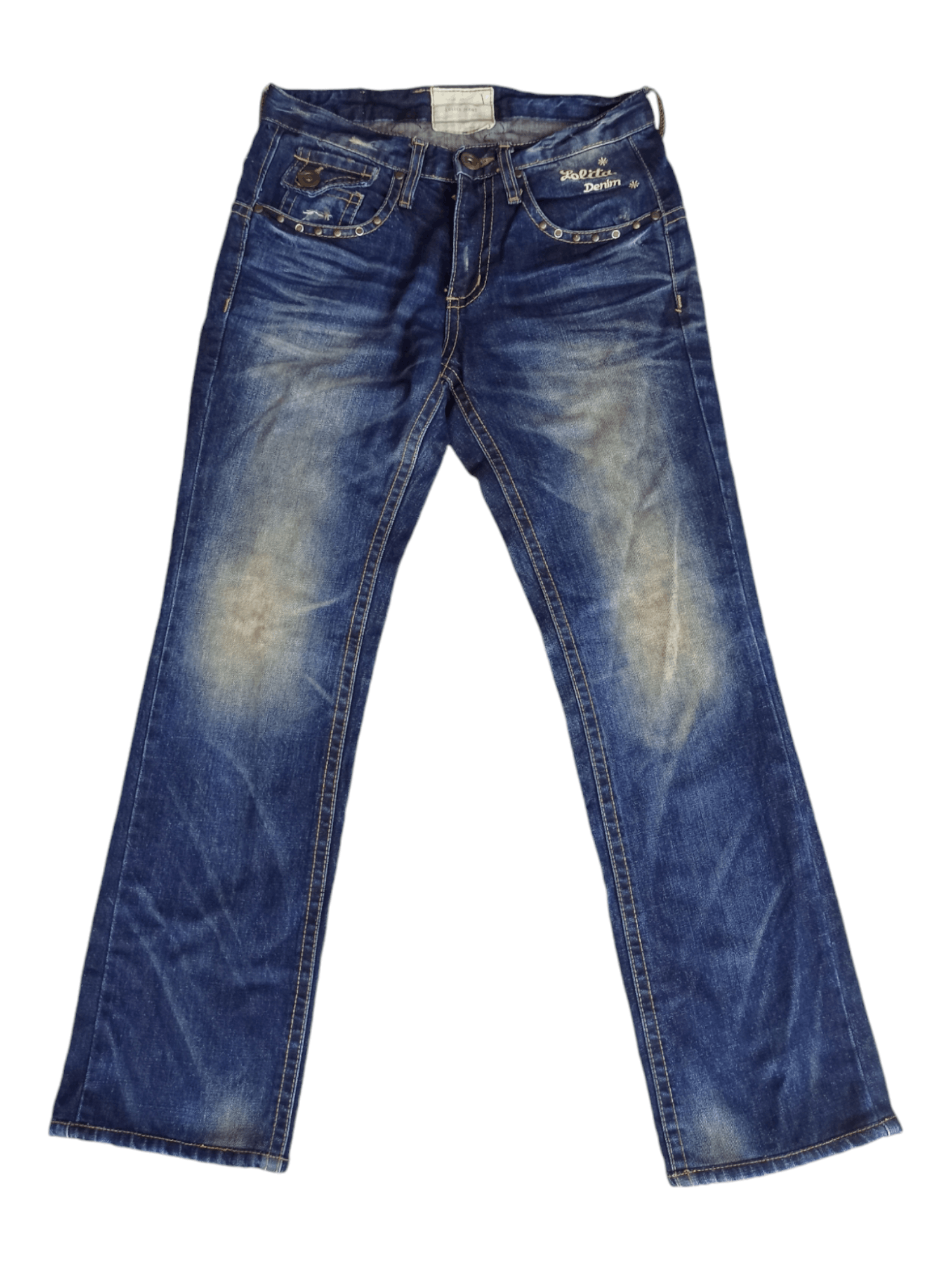Japanese Brand Crazy Lolita Skulls Embroidery Mud Max Jeans Size US 28 / EU 44 - 7 Thumbnail