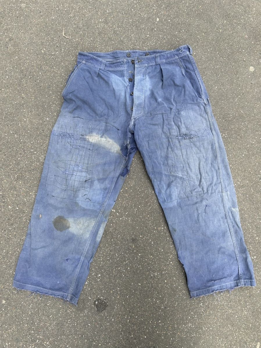 Other Blue work pants, old Distress patch Size US 33 - 2 Thumbnail