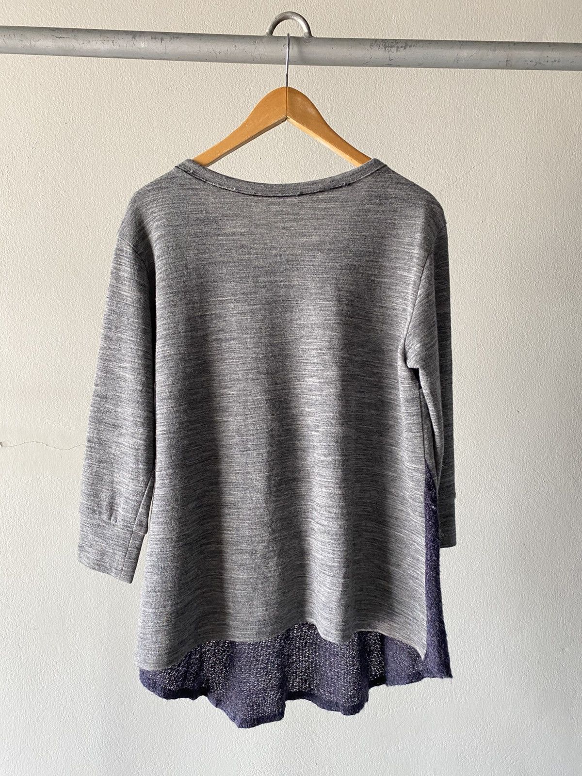 Y's Y’s Yohji Yamamoto Gray Layered Hem Knit Top Size XS / US 0-2 / IT 36-38 - 2 Thumbnail