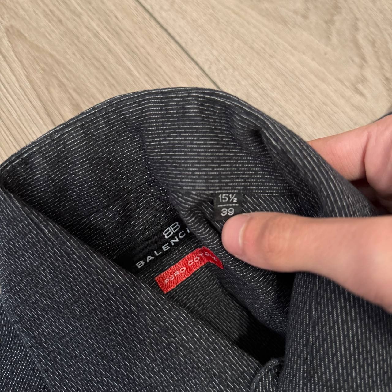 Balenciaga Balenciaga Mens Black Long Sleeve Shirt Size 15 1/2 39 Size US L / EU 52-54 / 3 - 5 Thumbnail
