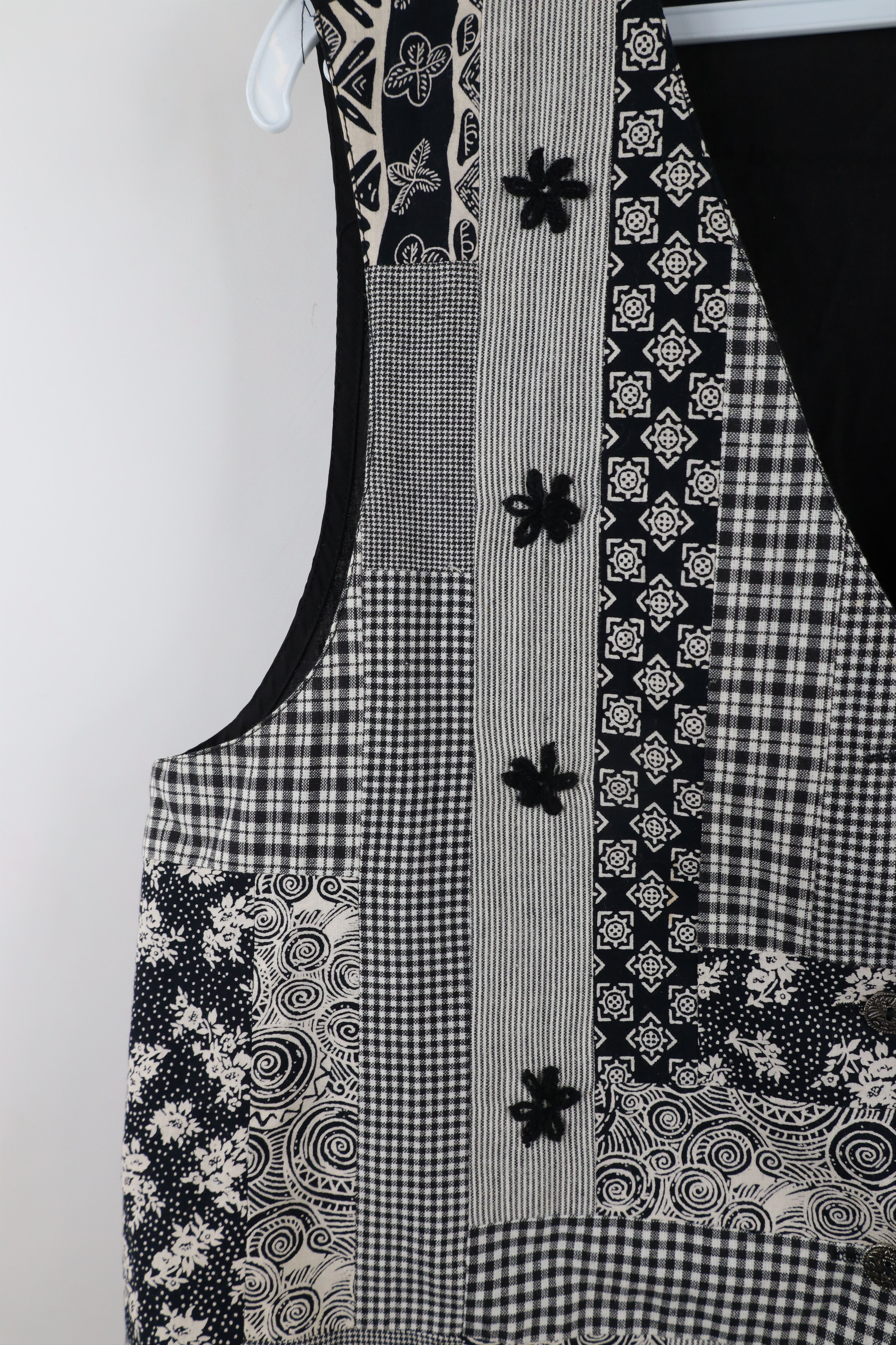 Vintage Vintage 90s Streetwear Flower Patchwork Vest Jacket Size L / US 10 / IT 46 - 5 Thumbnail