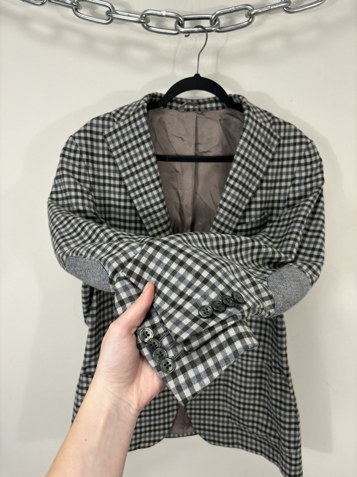 Boggi Boggi Milano Checkered 2-Buttons Wool Silk Blazer Jacket Size 40R - 9 Thumbnail