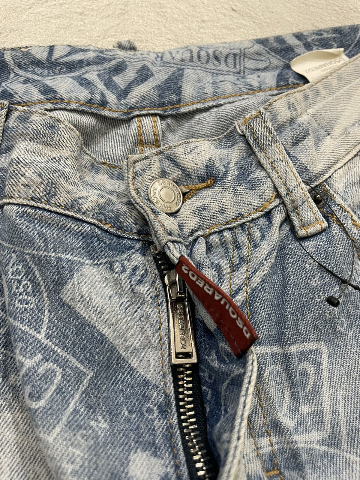 Hysteric Glamour 2000s Dsquared Distressed Denim Full Print Y2K Size US 31 - 4 Thumbnail