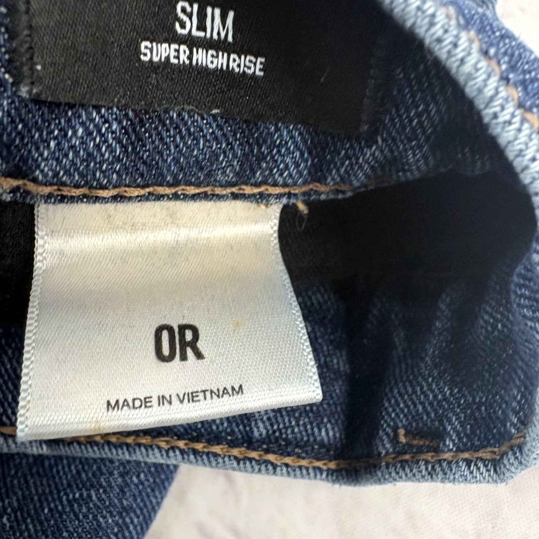 Express Express Jeans Womens Slim Super High Rise Medium Wash 28x27 Denim Distressed Pockets Zip Floats Size 25" / US 0 / IT 36 - 6 Thumbnail