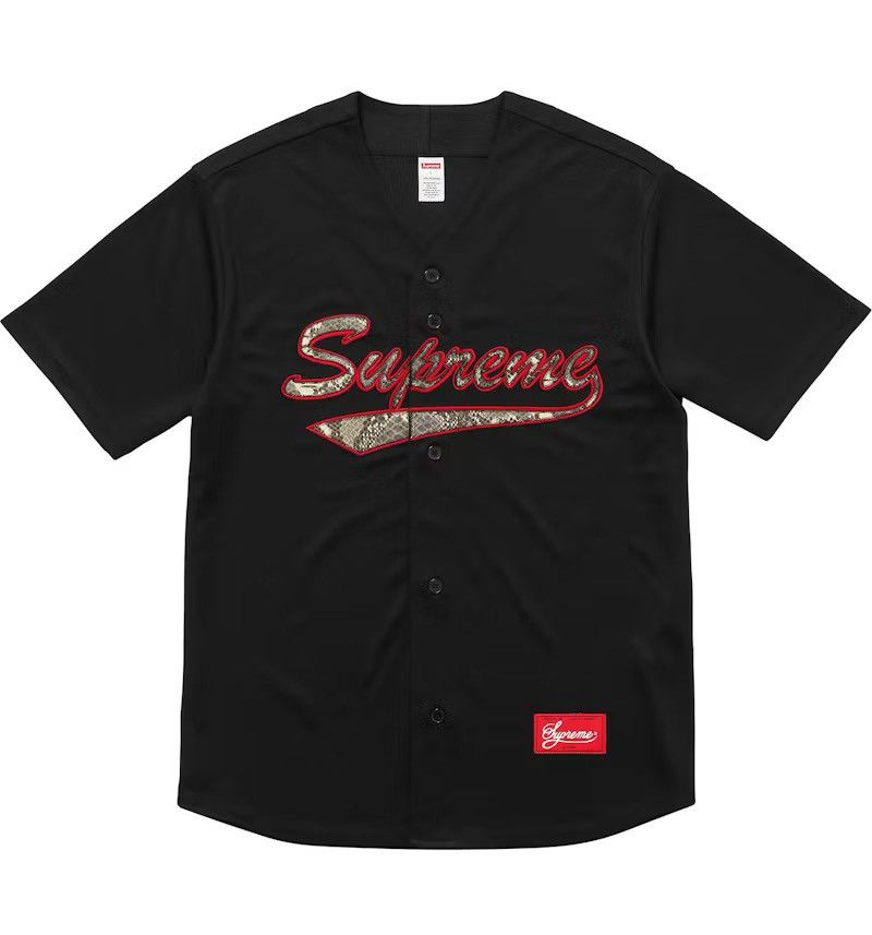 Supreme Supreme F/W 2017 Snake Script Logo Baseball Jersey Size US M / EU 48-50 / 2 - 1 Thumbnail