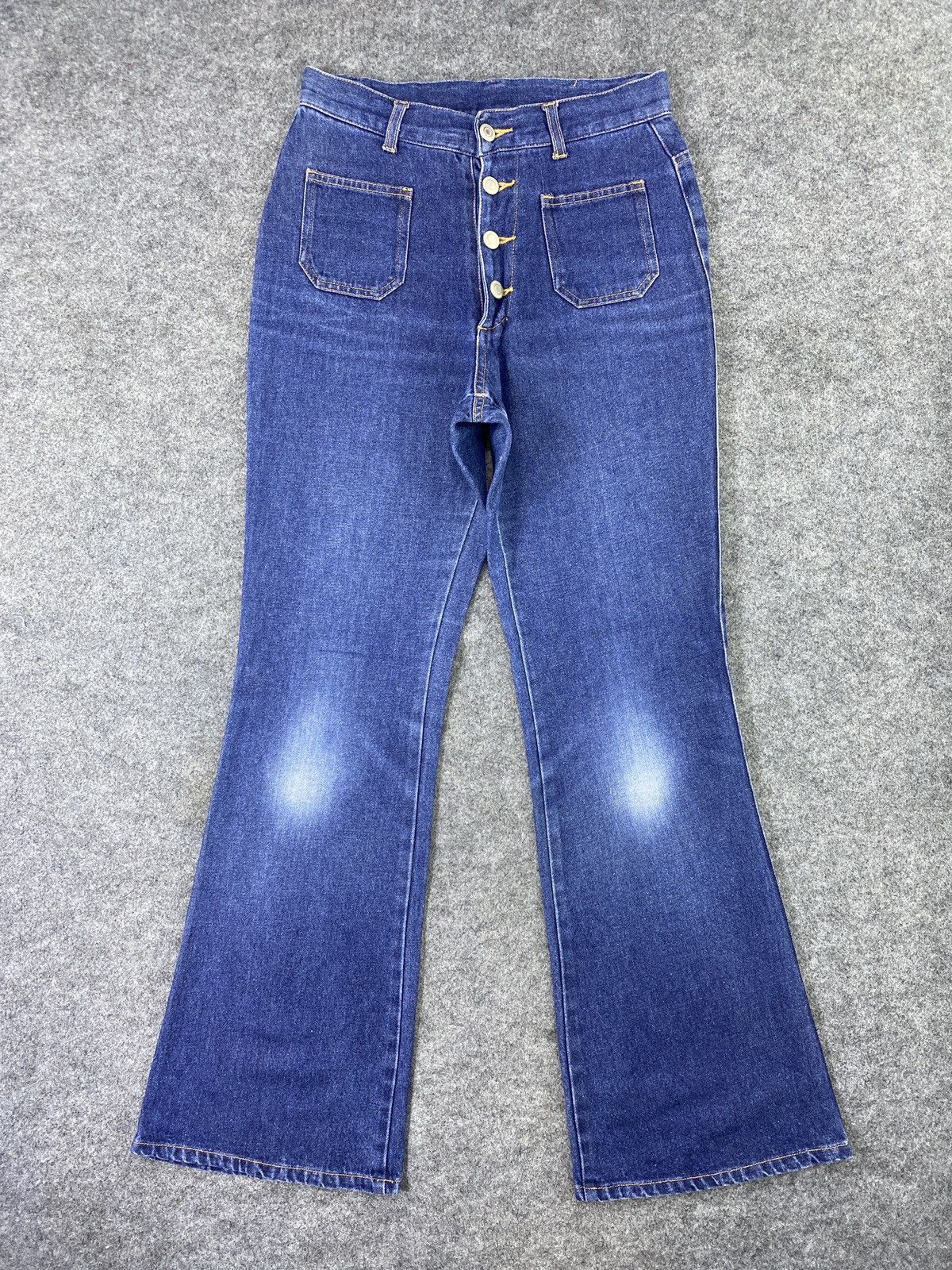 Japanese Brand × Jean Japanese Brand Fly Button Bootcut Blue Jeans - J1037 Size 27" / US 4 / IT 40 - 1 Thumbnail
