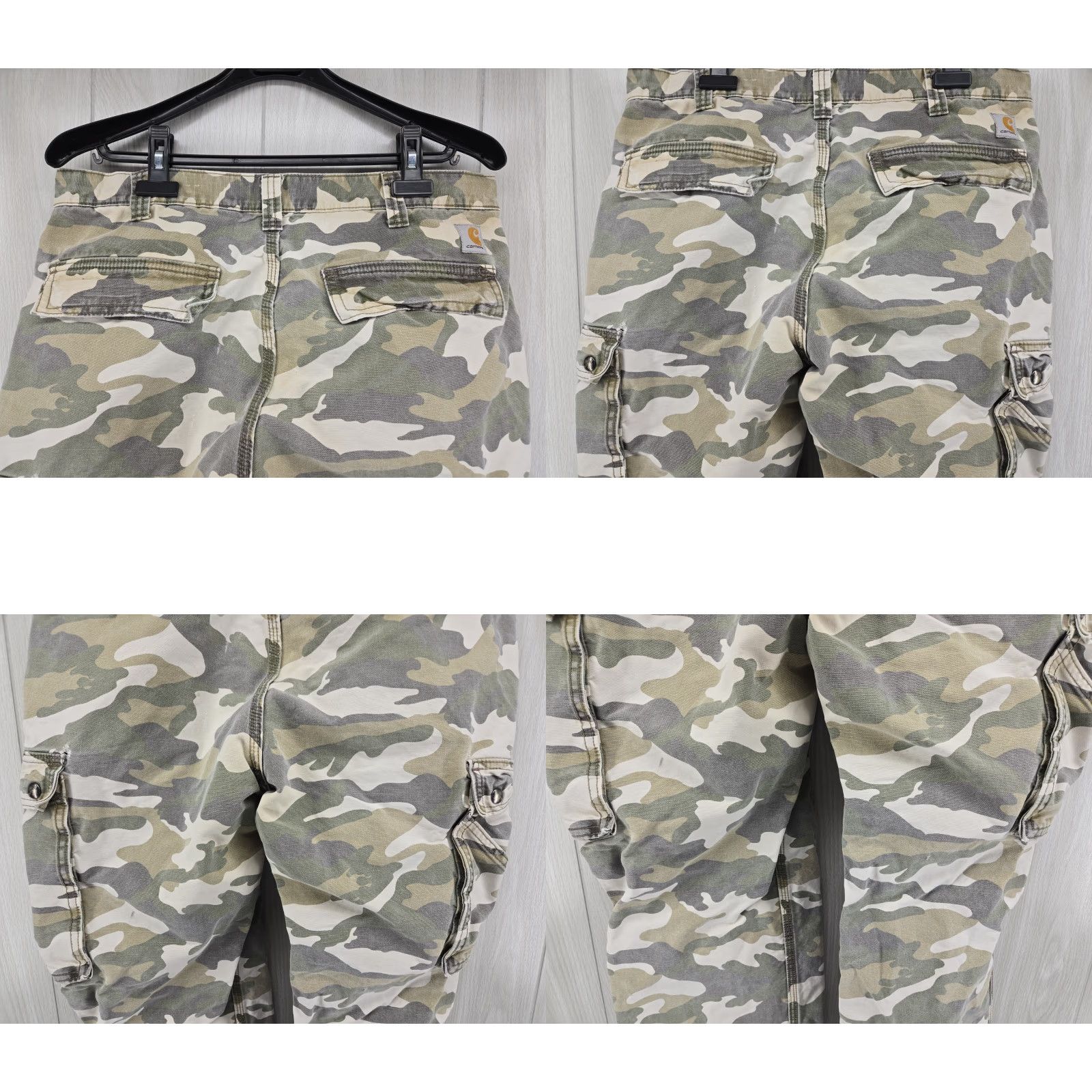 Carhartt VINTAGE Carhartt Camouflage Pants Mens 36x30 Relaxed Fit Cargo Pocket Cotton Canvas 9" Leg Opening 29" Inseam Mens Size US 35 - 9 Thumbnail