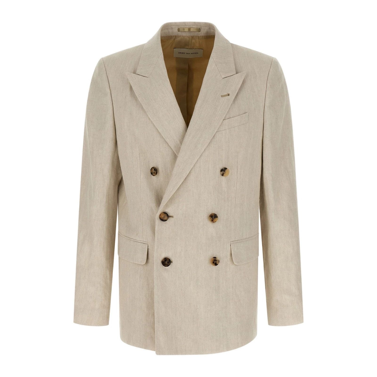 Dries Van Noten DRIES VAN NOTEN Barry Double Breasted Brown Wool Blazer New Size US XXL / EU 58 / 5 - 1 Thumbnail