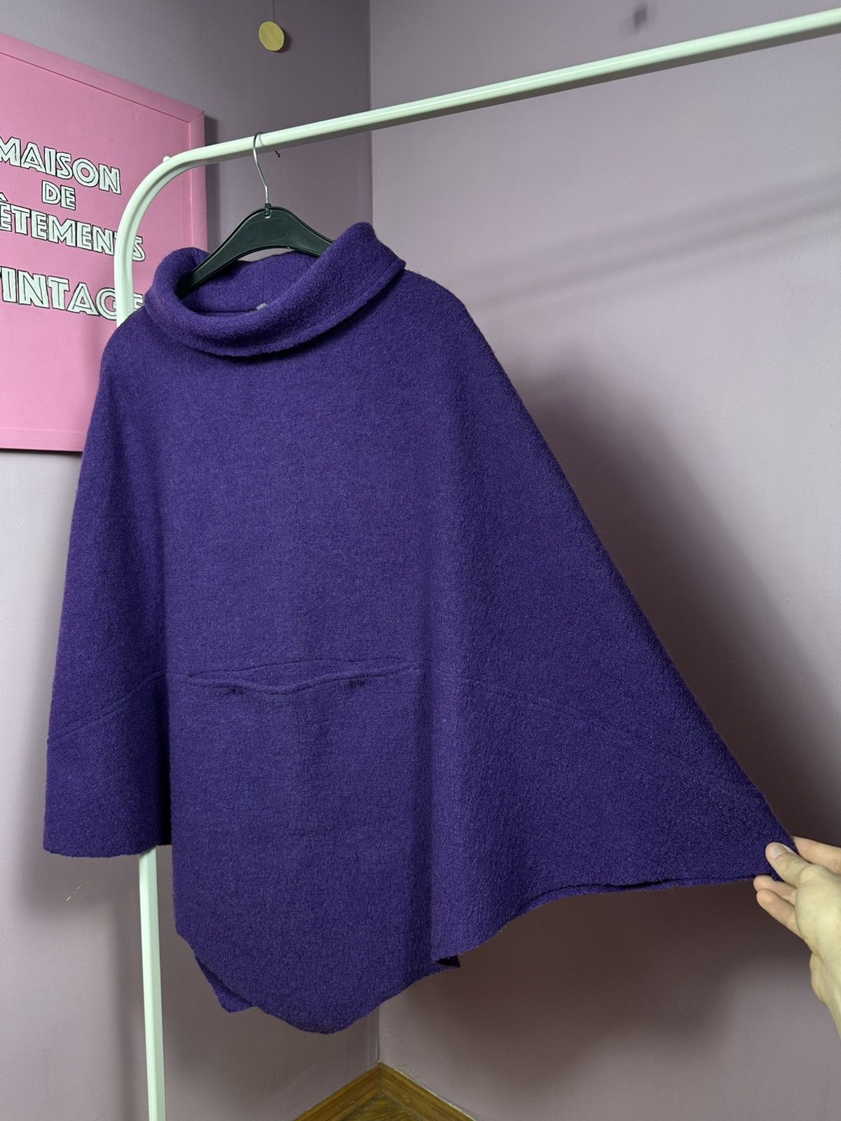 Marimekko Marimekko Mika Piirainen Wool Poncho Cape Coat Turtleneck Size ONE SIZE - 5 Thumbnail