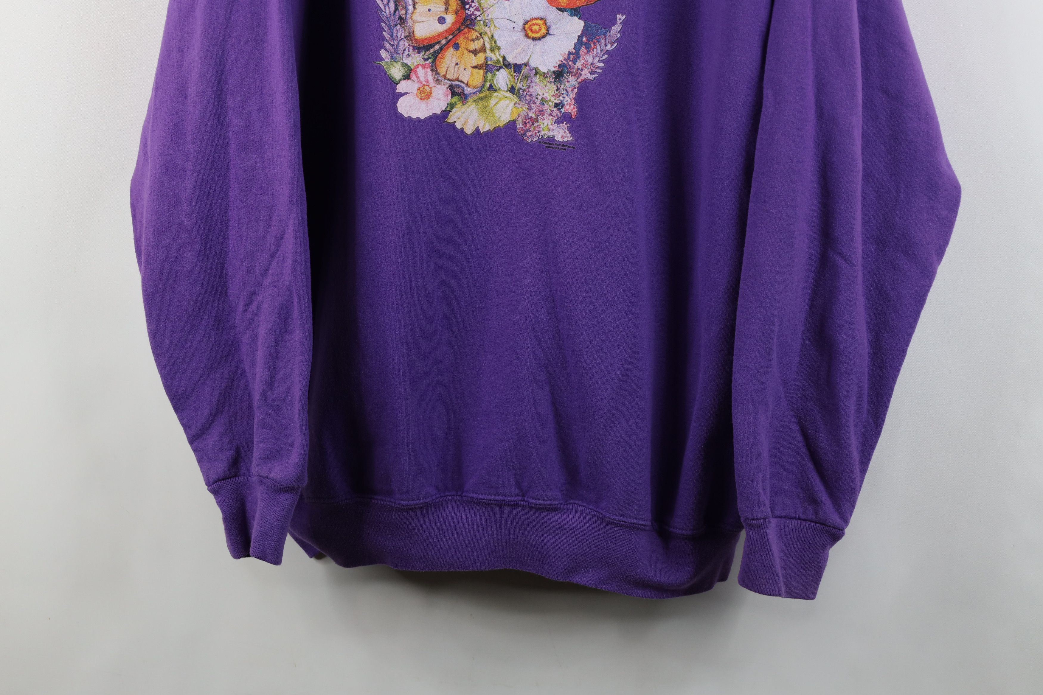 Vintage Vintage 90s Streetwear Butterfly Collared Sweatshirt USA Size XL / US 12-14 / IT 48-50 - 3 Thumbnail