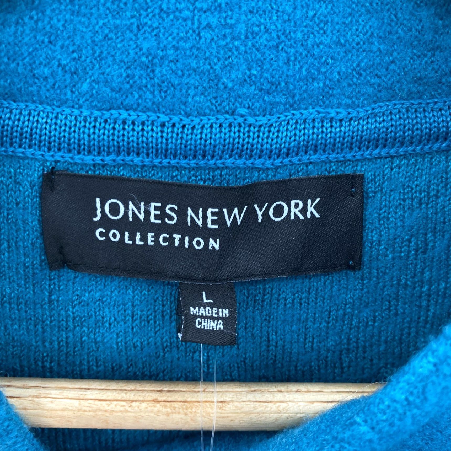 Jones New York Jones New York Coat Womens Large Collarless Jewel Button Wool Blend Blue NWT Fashion Jacket Mid-Length Size L / US 10 / IT 46 - 4 Thumbnail