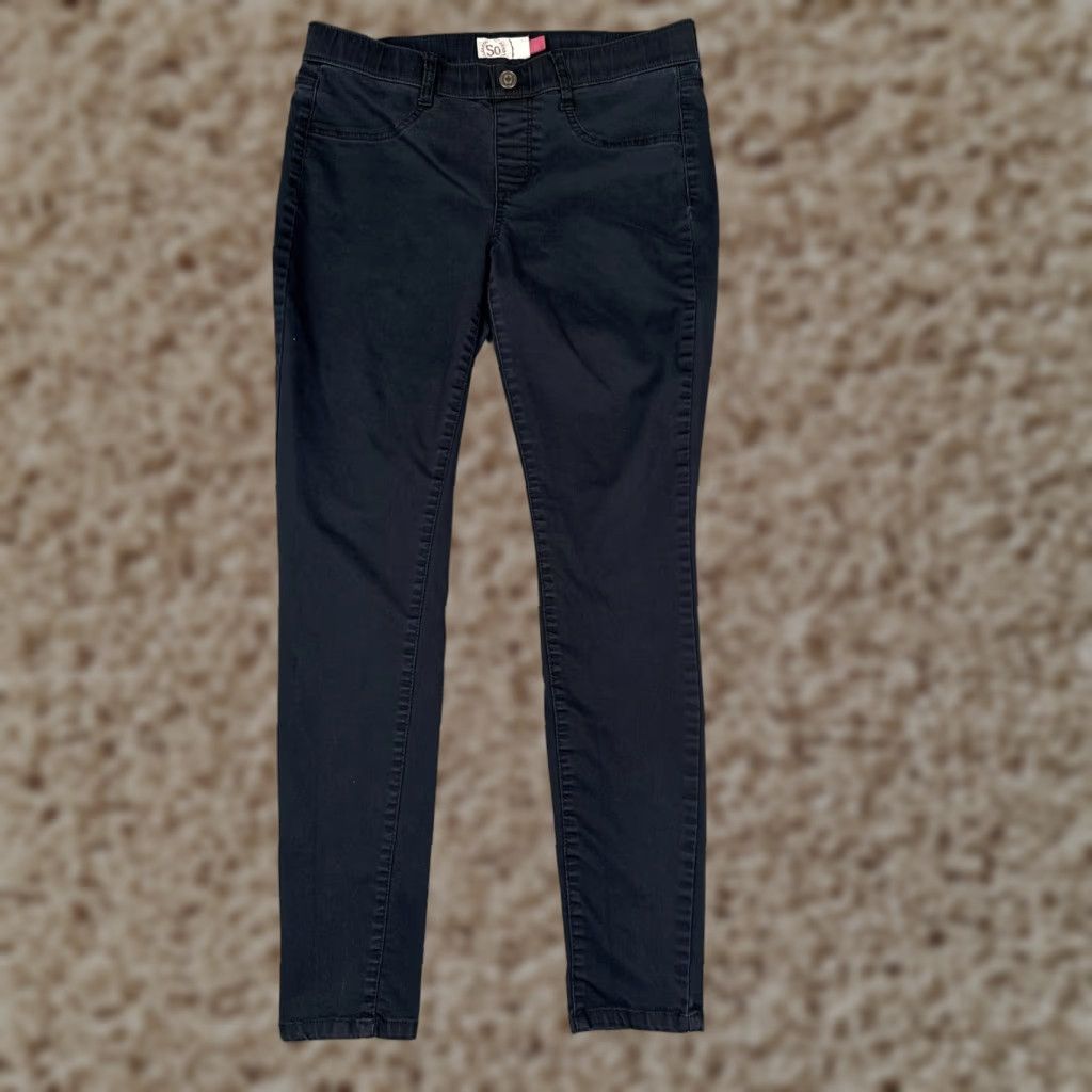 Vintage SO Jeans Womens Black Denim Skinny Pull-on 34x28 Regular Mid Rise 5-Pocket Embroidered Cotton Blend Jeans Men’s? Size 36" / US 14 / IT 50 - 1 Thumbnail