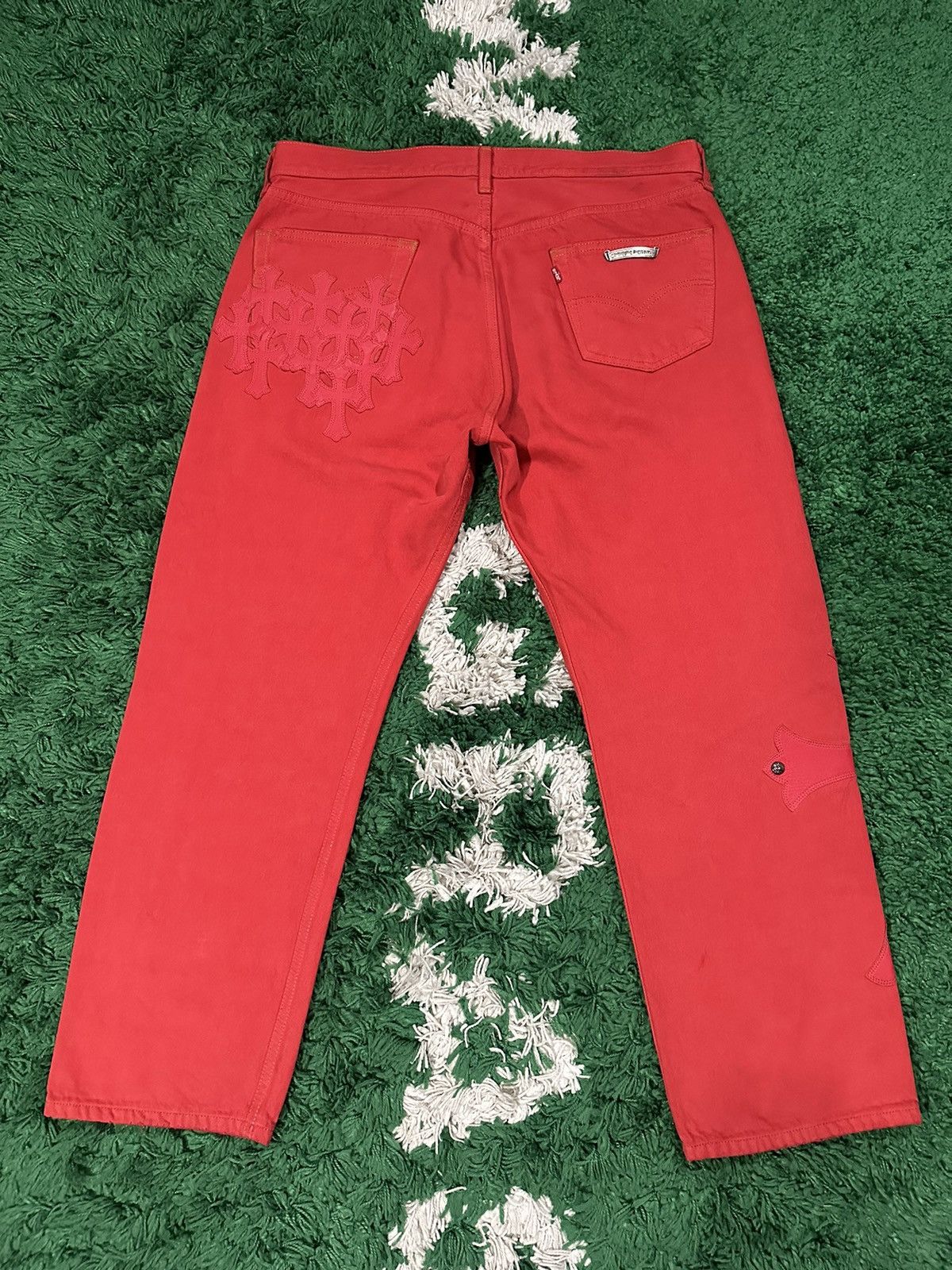 Chrome Hearts Chrome Hearts Paris Exclusive Jeans Red Size US 33 - 7 Thumbnail