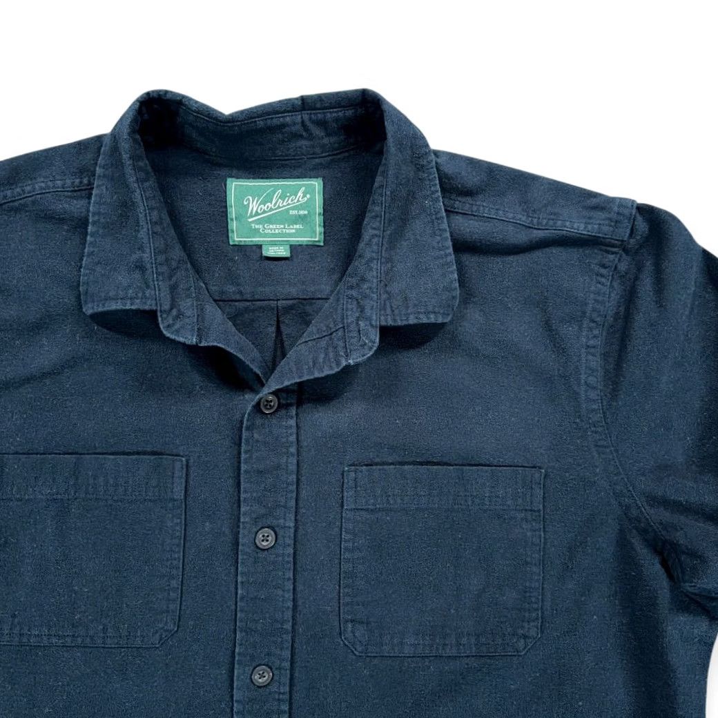 Vintage Woolrich Shirt Adult 2XL Blue Cotton Flannel Chamois Outdoor Heritage Work Button-Up Long Sleeve Size US XXL / EU 58 / 5 - 2 Thumbnail