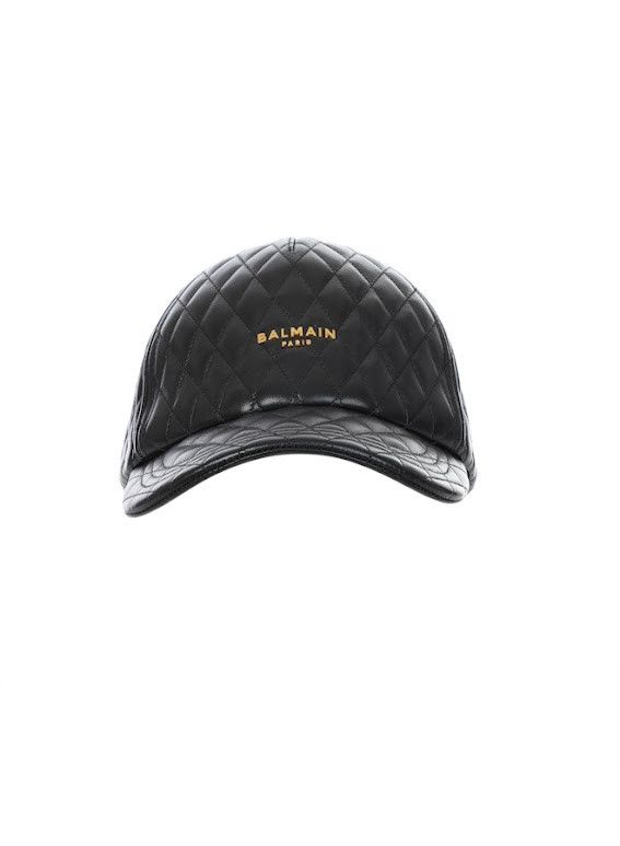 Balmain o1s1wg111225 Size:OS/Plaque Quilted Baseball Cap in Black Size ONE SIZE - 1 Preview