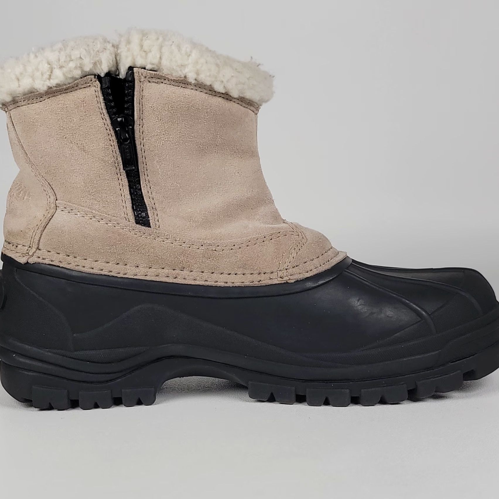 Vintage Due North Snow Boots Men Size 10 Beige Waterproof Insulated Leather Uppers Rubber Sole Winter Snow Boot Mens Size US 10 / EU 43 - 5 Thumbnail