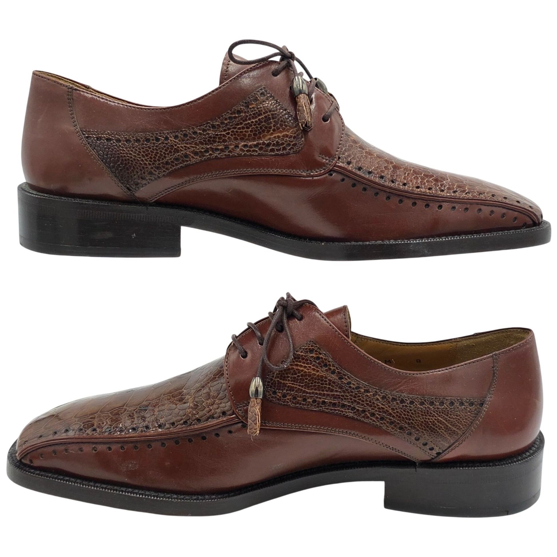Other NEW Vintage Exotic Ostrich Leg Dress Shoe City Slicker Brown Size US 8 / EU 41 - 10 Thumbnail