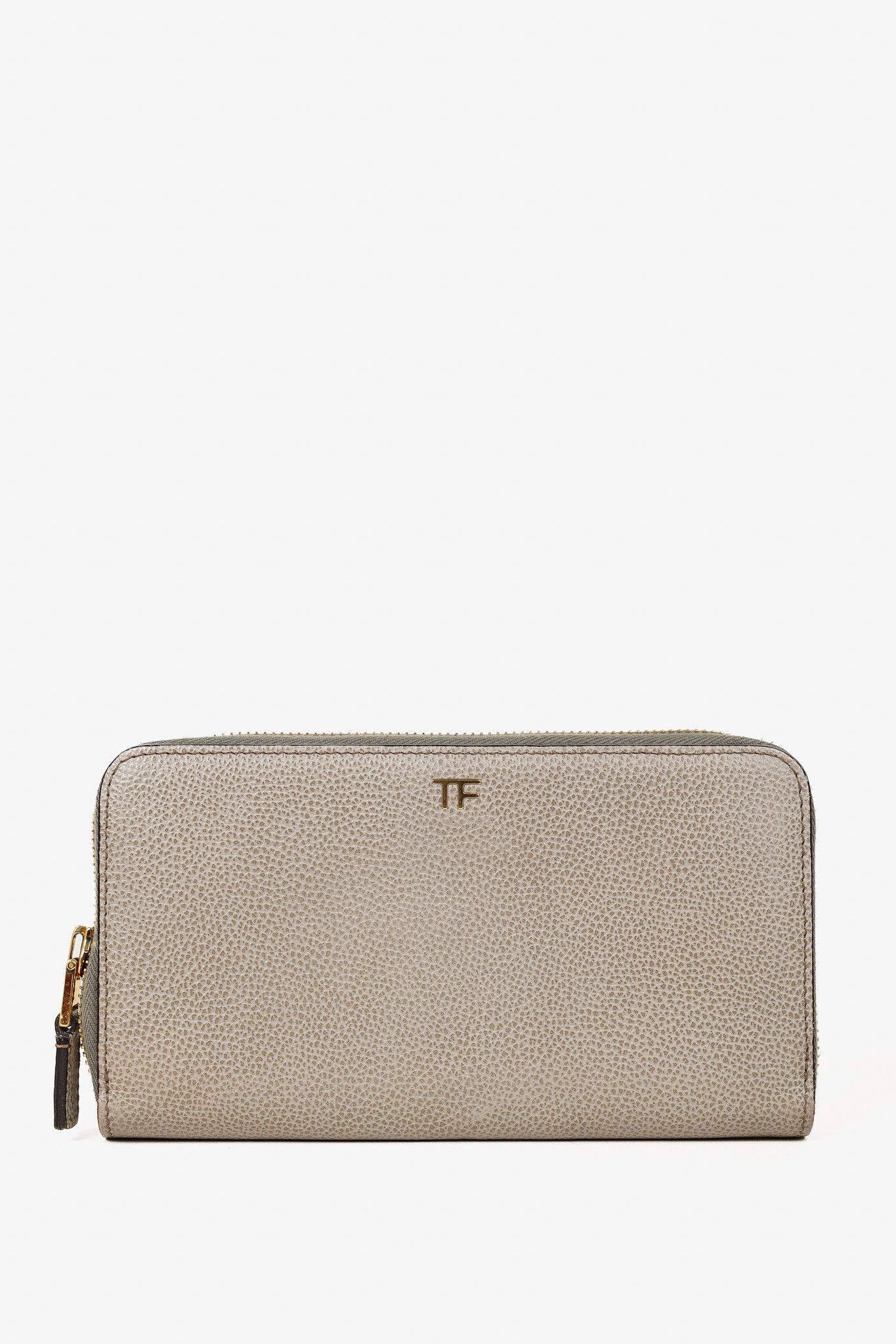 Tom Ford Tom Ford Zip Around Long Grey Pebbled Leather Wallet Size ONE SIZE - 1 Thumbnail