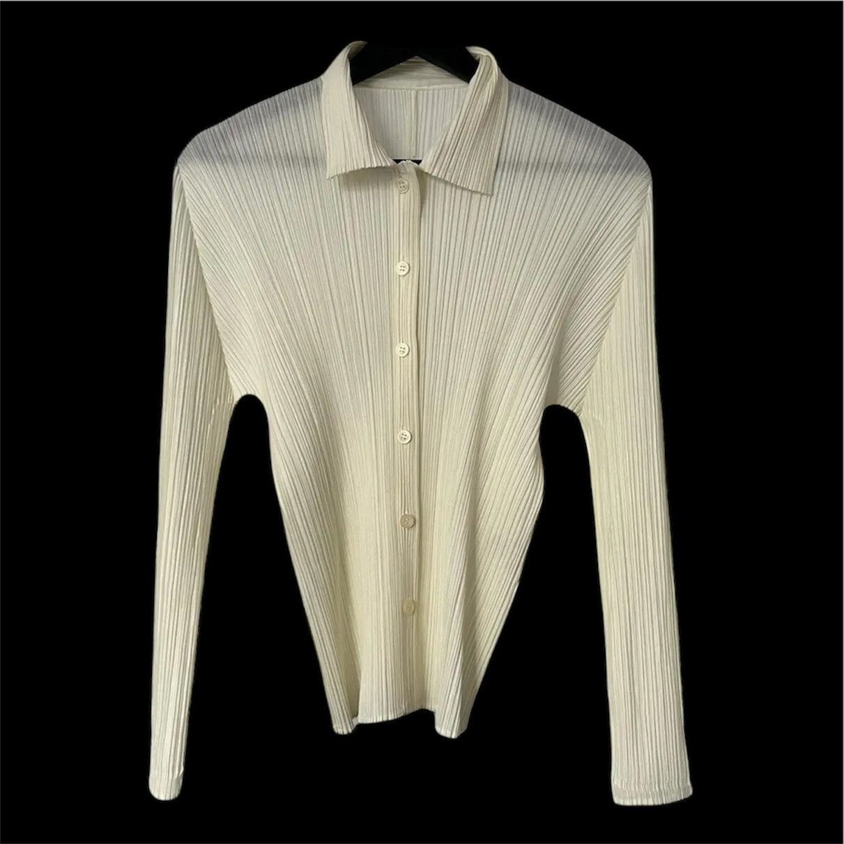 Issey Miyake issey Miyake Pleats Please Cream Button Up Size M / US 6-8 / IT 42-44 - 1 Thumbnail